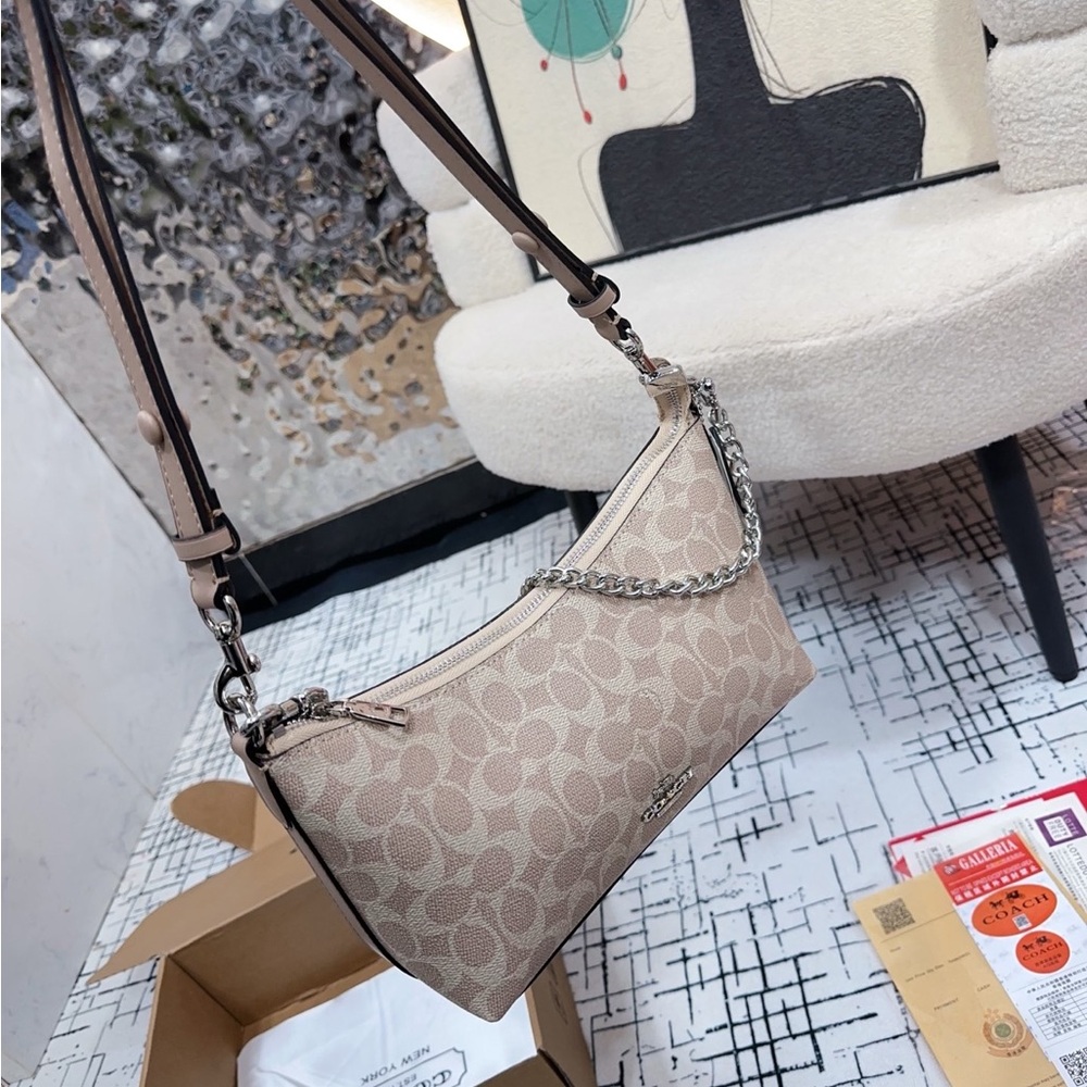 Coach Caitlin Chain Bag Black Shoulder Crossbody Chic - Picture 8 of 8